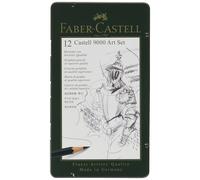 Lápiceros Grafito FABER-CASTELL 9000 Art Set, Estuche Metal x12