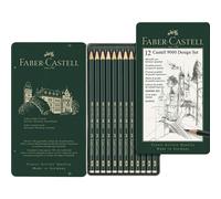 Lápiceros Grafito FABER-CASTELL 9000, Estuche Metal x12