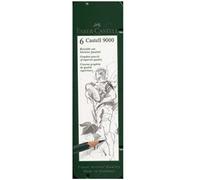Lápiceros Grafito FABER-CASTELL 9000, Estuche Metal x6