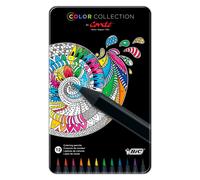 Lápices Color BIC Conté, Estuche Metal x12 Colores