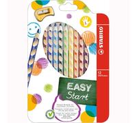 STABILO Lápiz de color ergonómico para zurdos EASYcolors Estuche 12-12 colores con sacapuntas