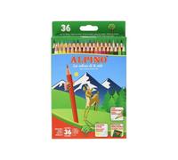 Alpino Lápices de Colores 24 o 36 Unidades | Lápices de Colores para Niños y Adultos | Dibuja y Colorea con Colores Vivos y Brillantes | Material Escolar | Estuche Forma Hexagonal, Mina Resistente 3mm