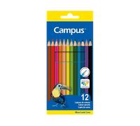 Lápices de colores - Campus 080564, 12 Colores, Minas Gruesas y Duraderas, Multicolor
