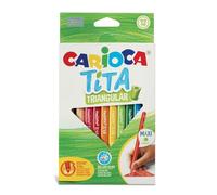 Lapices de colores carioca tita triangular maxi estuche de 12