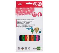Lapices de colores liderpapel jumbo con sacapuntas caja de 12 colores - LC02