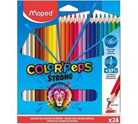 Lápices de colores Maped ColorPeps - disponible en estuches de 12 y 24 - Lápices escolares y de dibujo de la mejor relación calidad precio - Colores de madera baratos o económicos - Vuelta al cole