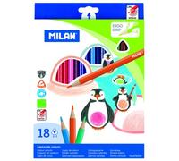 Lapices de colores milan ergo grip triangulares estuche de 18