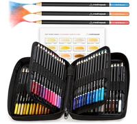 Lápices de colores profesionales CreativePeak - 72 colores vibrantes + tarjeta de prueba de color + estuche de viaje con cremallera - Materiales de arte de calidad con núcleos de cera suave