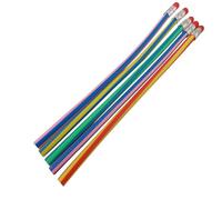 Lápices flexibles,5 lápices de colores mágicos - Lápizs suave a rayas con material escolar de borrador para estudiantes o niños, accesorios para de cumpleaños