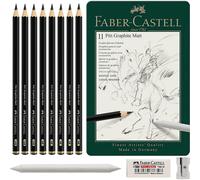 Lápices Grafito FABER-CASTELL Pitt Graphite Matt, Caja Metal x11 Piezas