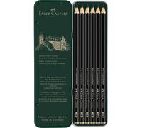 Lápices Grafito FABER-CASTELL Pitt Graphite Matt, Caja Metal x6 Piezas