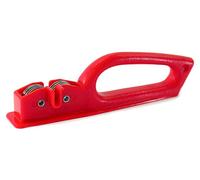 Lápida para afilar cuchillas de diamante, 19 cm, afiladora manual, carcasa de plástico rojo