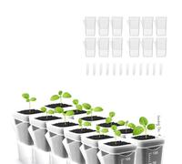 Lapiglo 12 macetas cuadradas para macetas de riego automático, para recipientes semitransparentes con sistema de separación en seco y húmedo, suculentas, violetas africanas, diseño de recarga lateral