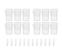 Lapiglo 12 macetas para mini riego automático, cuadradas para contenedores semitransparentes con sistema de separación seca, suculentas, violetas africanas, diseño de recarga lateral con etiquetas