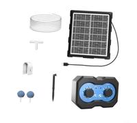 Lapiglo Aireador solar para estanque con temporizador, kit de bomba de aire de 6 V 3 W para batería de respaldo, oxigenador de burbujas impermeable IP65 para estanques al aire libre y