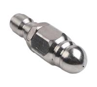 Lapiglo Boquilla de limpieza de drenaje de acero inoxidable 1/4 rápida para conectar, 1 chorro frontal 6 chorros traseros de alta presión para desatascar tuberías de agua, color plateado, 56 mm