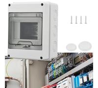 Lapiglo Caja de fusibles IP65 montada de 1 fila 5 módulos gris ABS tablero de distribución 63A clasificado con transparente para cableado de puerta y hogar