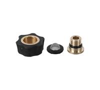 Lapiglo Conector de entrada de agua hembra de 3/4 pulgadas a macho de 3/8 pulgadas para bomba de lavado a presión, accesorio de aluminio anodizado de latón con junta tórica y pantalla, cobre negro
