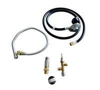 Lapiglo Conjunto de manguera de fuego de propano con regulador, kit de línea de gas ABS resistente a la intemperie, resistente a fugas para tanque y quemador de 20 libras