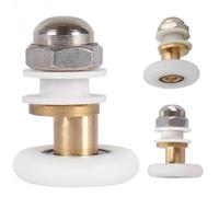 Lapiglo Cristal deslizante para rodillos de puerta, 4 unidades, ruedas de ducha de nailon y latón, compatible con la mayoría de recintos de baño de 20 a 27 mm