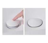 Lapiglo Desagüe de fregadero con cesta coladora, tapón de válvula antiobstrucción, acabado de porcelana blanca, se adapta a agujeros de 34 a 40 mm