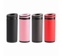 Lapiglo Dispensador redondo de pañuelos para coche con rompevidores, soporte de tubo de papel de cuero ABS, consola de vehículo, color rojo