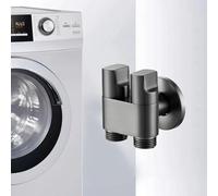 Lapiglo G1/2 - Válvula de ángulo de aleación de 1 en 2 salidas con mango de metal, divisor de control de agua dual para lavadora, baño, jardín y cocina