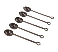 Lapiglo Paquete de 5 cucharas medidoras de mango largo de 10 g, cuchara de plástico para café expreso para cafetera Moka, polvo, té, marrón, 200 mm