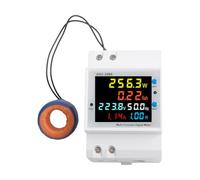 Lapiglo para Tuya - Medidor de electricidad compatible, pantalla digital de riel DIN con pantalla LCD, monitores de voltaje de CA, factor de potencia de corriente, control remoto de aplicación, para