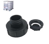 Lapiglo S100 x 8 a S60 x 6 IBC para adaptador de tanque con cubierta, rosca de plástico a prueba de fugas, manguera de jardín y almacenamiento de agua, fácil instalación, color negro