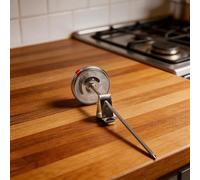 Lapiglo Termómetro de cocina de acero inoxidable con soporte de clip, medidor digital de temperatura del aceite, horno de parrilla, sonda de lectura rápida 23-40 cm