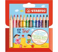 Lápiz de color escolar triangular, grueso y corto STABILO Trio thick short - Est