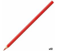 Lápiz de colores Faber-Castell GRIP, modelo 112418, color escarlata. (Cantidad: 12 unidades)