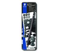 Lapiz de grafito staedtler 100b lumograph black caja metal de 6 (8b, 7