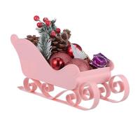 LAPYAPPE Adorno de Trineo Navideño Rosa de Plástico para Decoración de Mesa y Árbol en Fiestas, Diseño Clásico Miniatura Fácil de Usar y Multifuncional