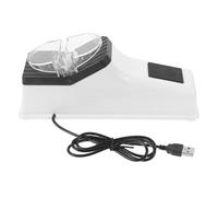 LAPYAPPE Afilador eléctrico de cuchillas y tijeras con diseño USB, para cocina y uso doméstico, funciona en todos los cuchillos y tijeras, en PP blanco