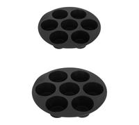 LAPYAPPE Molde de Silicona para Hornear Muffins 7 Cavidades, Fácil de Desmoldar y Limpiar, Accesorio para Freidora de Aire Adecuado para Repostería DIY y Festivales, Pack de 2 Unidades