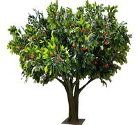 Large Artificial Persimmon Tree, Realistic Faux Fruit with Lush Green Leaves, Free Standing Fake Plant for Home Garden Patio Indoor Outdoor(5mx4m)