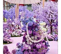 Large Artificial Purple Jacaranda Tree, Fake Flowering for Wedding, Mall, and Commercial Event Decoration(6mx5m)