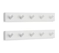 LARHN Perchero Pared Blanco (2 uds.) - 5 Colgadores - 43 cm - Percha