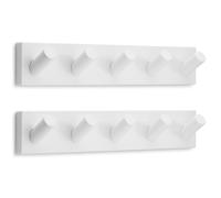 LARHN Perchero Pared Blanco (2 uds.) - 5 Colgadores XL - 42 cm - Percha