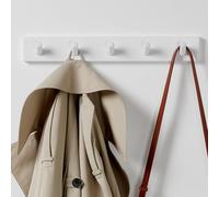 LARHN Perchero Pared Blanco - 5 Colgadores - 43 cm - Percha