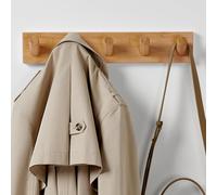 LARHN Perchero Pared Madera con 5 Ganchos, 42cm - Colgador Pared, Percha, Percheros Modernos