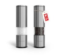 LARS NYSØM Juego de 2 Molinillos de Sal y Pimienta Manuales - Molinillo Set | Molinillo de Cerámica Ajustable - Molienda gruesa a fina - Juego de Molinillos de Especias de Diseño - Salero y Pimentero