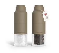 LARS NYSØM: Juego de molinillos de sal y pimienta de acero inoxidable con mecanismo de molienda ajustable. Diseño tipo botella. Juego de molinillos de especias manual (color gris)