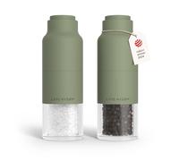 LARS NYSØM Juego de Molinillo de Sal y Pimienta Manual - Salero y Pimentero | Molinillos Sal y Pimienta Manuales - Acero Inoxidable - Molinillo Cerámico Ajustable - Molinera Especias - Diseño de Botella