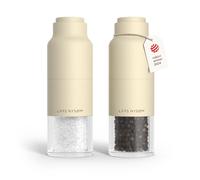 LARS NYSØM Juego de Molinillo de Sal y Pimienta Manual - Salero y Pimentero | Molinillos Sal y Pimienta Manuales - Acero Inoxidable - Molinillo Cerámico Ajustable - Molinera Especias - Diseño de Botella