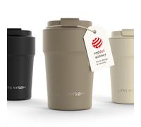 LARS NYSØM Taza Termica Cafe 380ml - Vaso Termo Cafe para Llevar - Aislante | Taza Termo Cafe para Llevar de Acero Inoxidable - 4h caliente 8h frío - Prueba de Fugas para la Bebida Caliente - Travel Mug