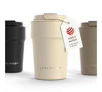 LARS NYSØM Taza Termica Cafe 380ml - Vaso Termo Cafe para Llevar - Aislante | Taza Termo Cafe para Llevar de Acero Inoxidable - 4h caliente 8h frío - Prueba de Fugas para la Bebida Caliente - Travel Mug