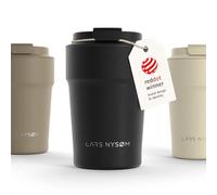 LARS NYSØM Taza Termica Cafe 380ml - Vaso Termo Cafe para Llevar - Aislante | Taza Termo Cafe para Llevar de Acero Inoxidable - 4h caliente 8h frío - Prueba de Fugas para la Bebida Caliente - Travel Mug